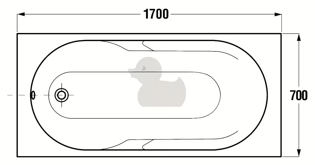 Obdélníková akrylátová vana Jika Lyra Plus 170 x 70 cm pro levou i pravou orientaci