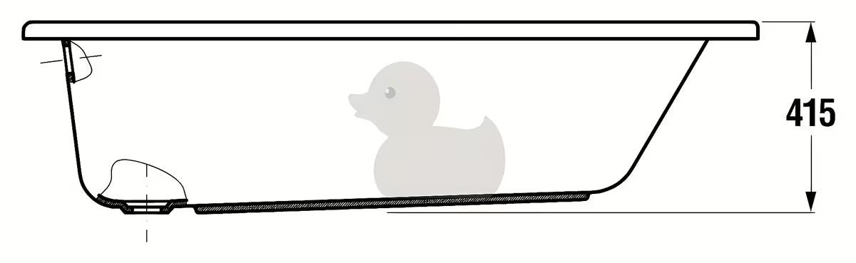 Obdélníková akrylátová vana Jika Lyra Plus 170 x 70 cm pro levou i pravou orientaci