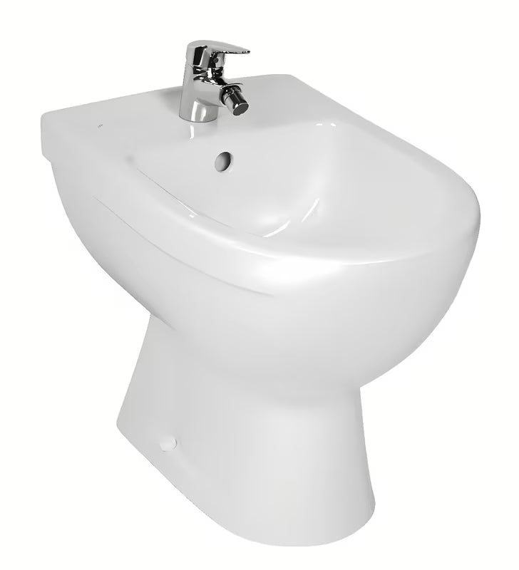 Bílý stojící bidet Jika Lyra Plus s oblým keramickým designem