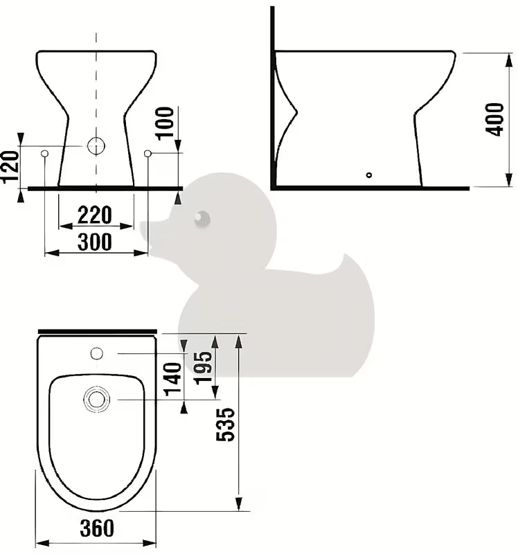 Bílý stojící bidet Jika Lyra Plus s oblým keramickým designem