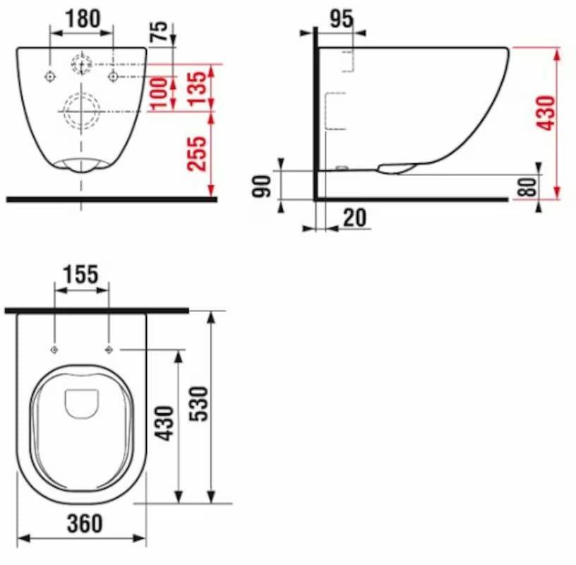 Bílé závěsné WC Jika Mio s Rimless provedením bez splachovacího okruhu a skrytým uchycením.