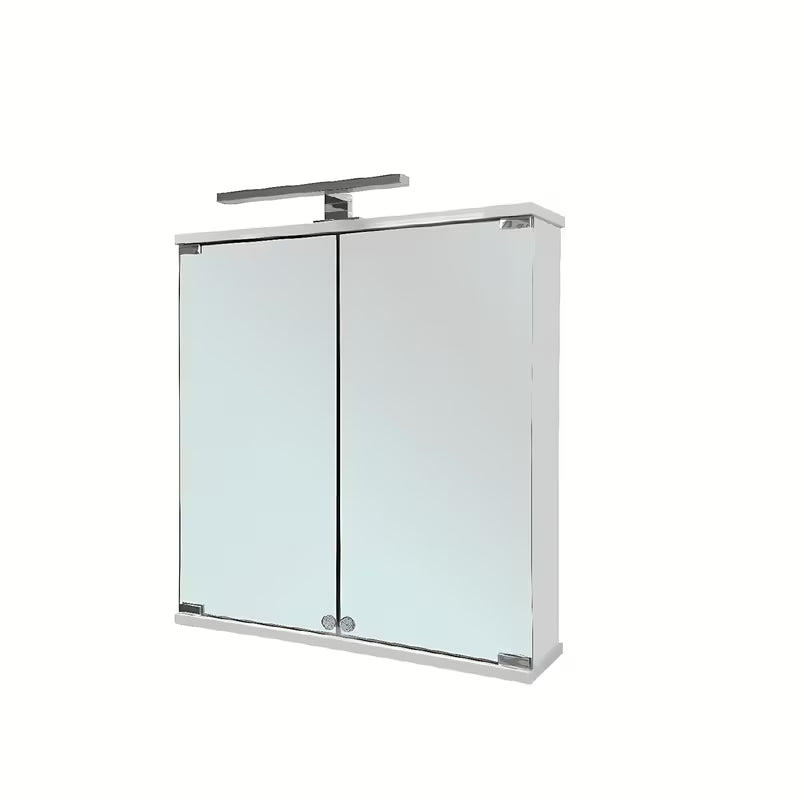 Bílá zrcadlová skříňka Jokey Kandi 60 x 69 cm se skleněnými dvířky a LED bodovým osvětlením