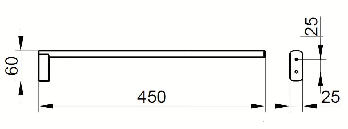 Chromový jednoramenný držák ručníků Keuco Edition 400