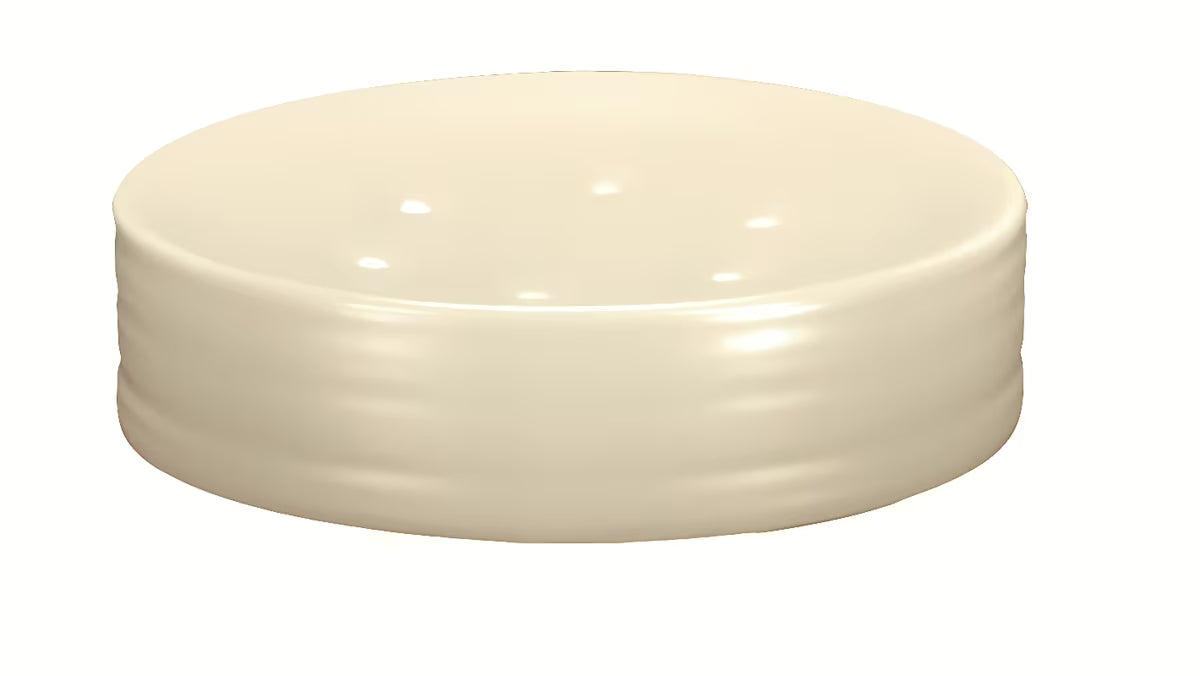 Volně stojící keramická mýdlenka Kleine Wolke Sahara v barvě natural s jednoduchým elegantním designem.