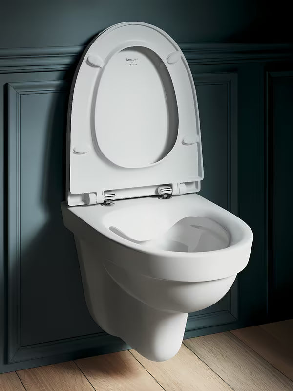 Bílé závěsné WC Laufen Pro Nordic bez splachovacího okruhu s úsporným splachováním 2/4 l