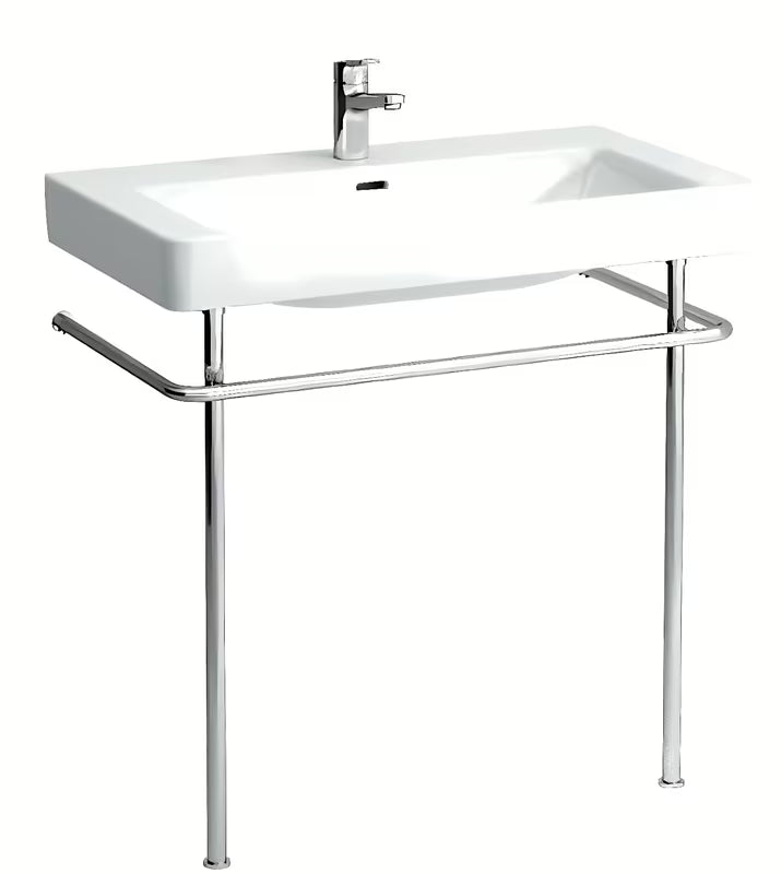 Nábytkové umyvadlo Laufen Pro S 85x46 cm z lesklé bílé keramiky s otvorem pro baterii uprostřed.