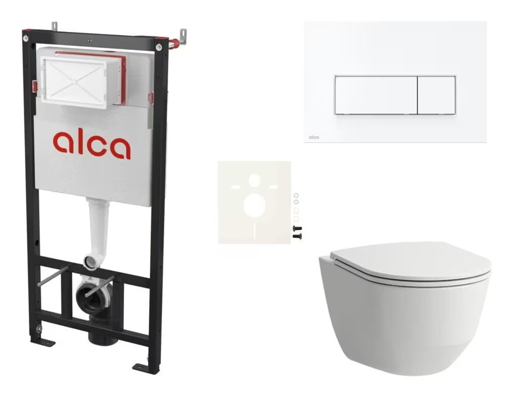 Závěsný WC set Laufen Pro s podomítkovou nádržkou Alca a duroplastovým sedátkem