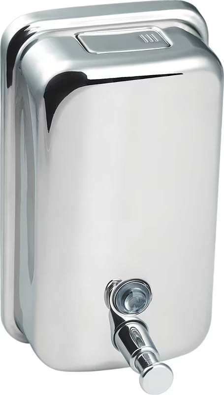 Nástěnný dávkovač mýdla SIKO Chrome z leštěné nerezové oceli s objemem 500 ml.
