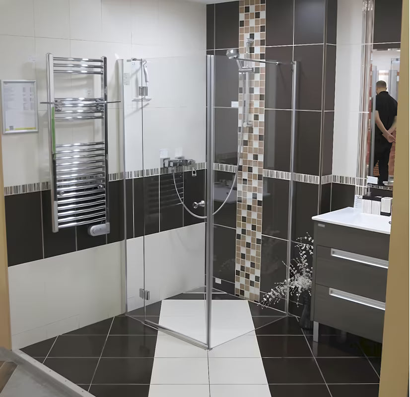 Rohový sprchový žlab Multi 30x30 cm v nerezovém provedení s roštem a sifonem