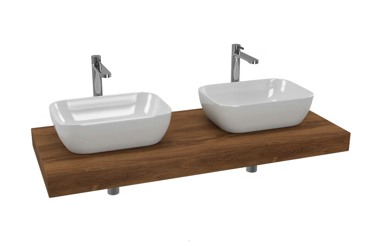 Koupelnová sestava Naturel Dolce s deskou 120x50 cm v dekoru dub charleston pro dvě umyvadla na desku