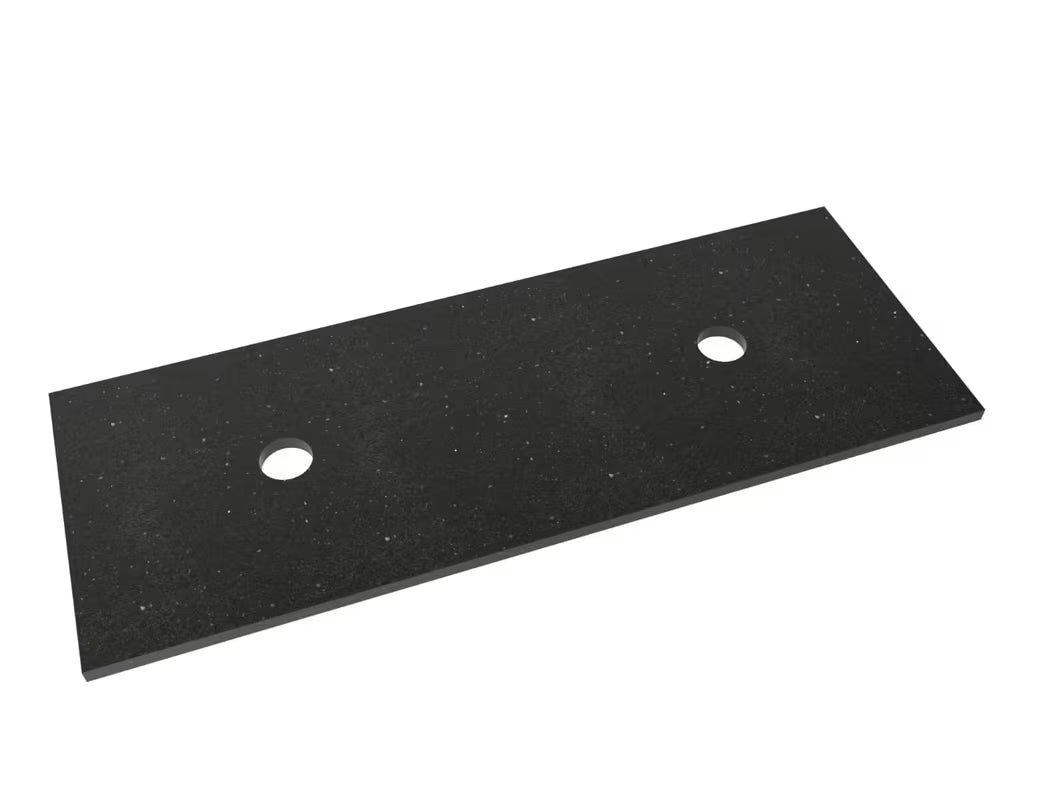 Dengiamoji plokštė Naturel Gobi iš Technistone techninio akmens, spalva – gobi black, su dviem išpjovomis