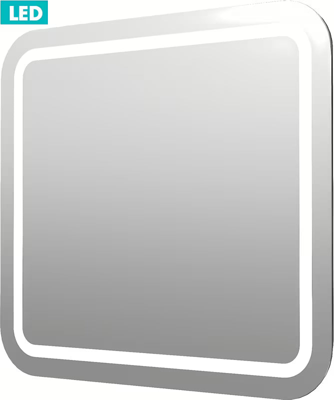 Čtvercové LED zrcadlo Naturel Pavia 60x60 cm s podsvícením po obvodu a fazetovanými hranami