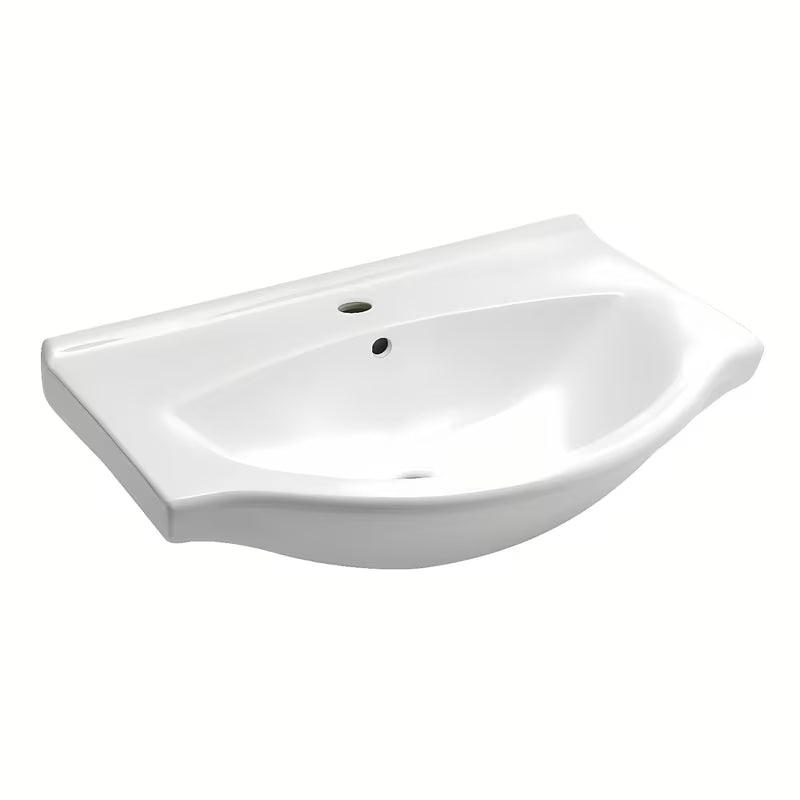Bílé keramické nábytkové umyvadlo Naturel Pro 70x51 cm s otvorem pro baterii uprostřed