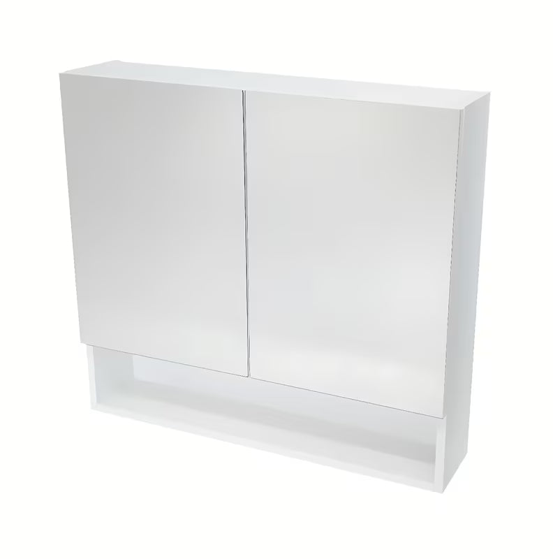 Zrcadlová skříňka Naturel Vario Dekor 75x68,6 cm v bílé matné barvě se skleněnými poličkami