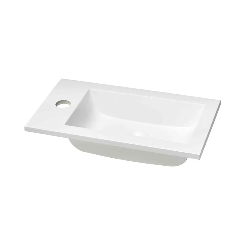 Bílé nábytkové umývátko Naturel Verona 40 x 22 cm z litého mramoru s otvorem pro baterii