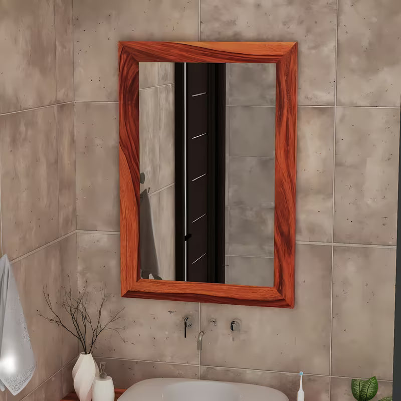 Nástěnné zrcadlo Naturel Wood 60x90 cm z masivního palisandru v teplých hnědých tónech