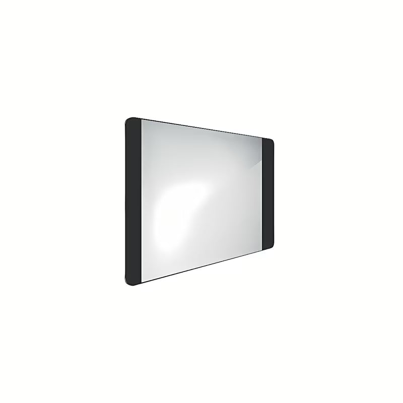 Černé koupelnové LED zrcadlo Naturel 80x60 cm s nepřímým podsvícením v matném hliníkovém rámu