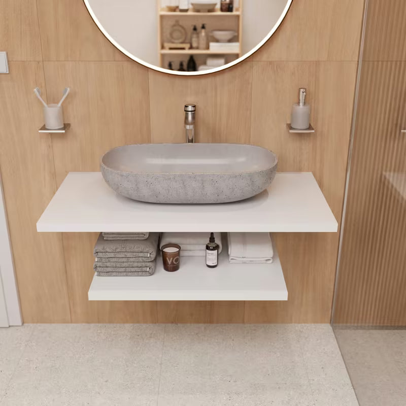 Kulaté černé LED zrcadlo Naturel 80 cm s obvodovým podsvícením do koupelny