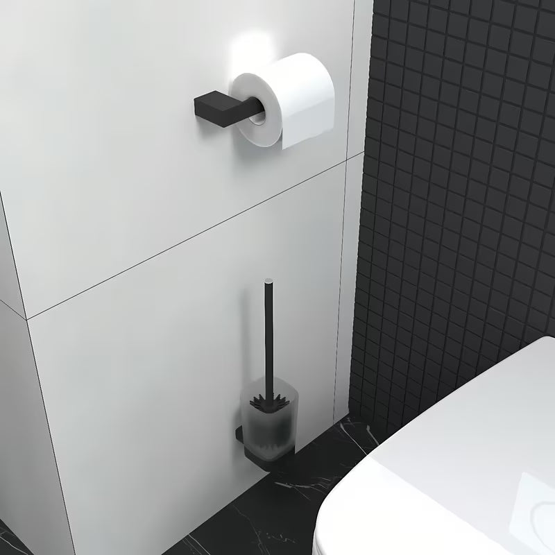 Černý matný držák toaletního papíru bez krytu Nimco Kibo z mosazi