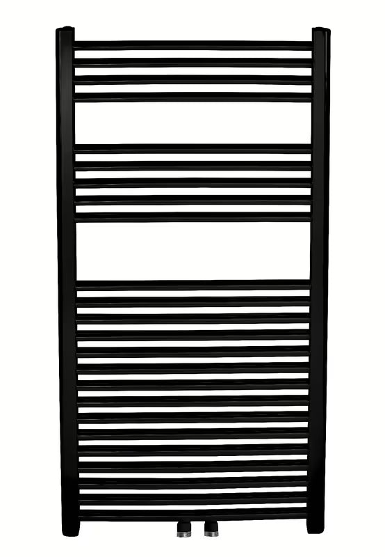 Kombiniran radiator Novaservis 60x120 cm v mat črni barvi s sredinskim priklopom
