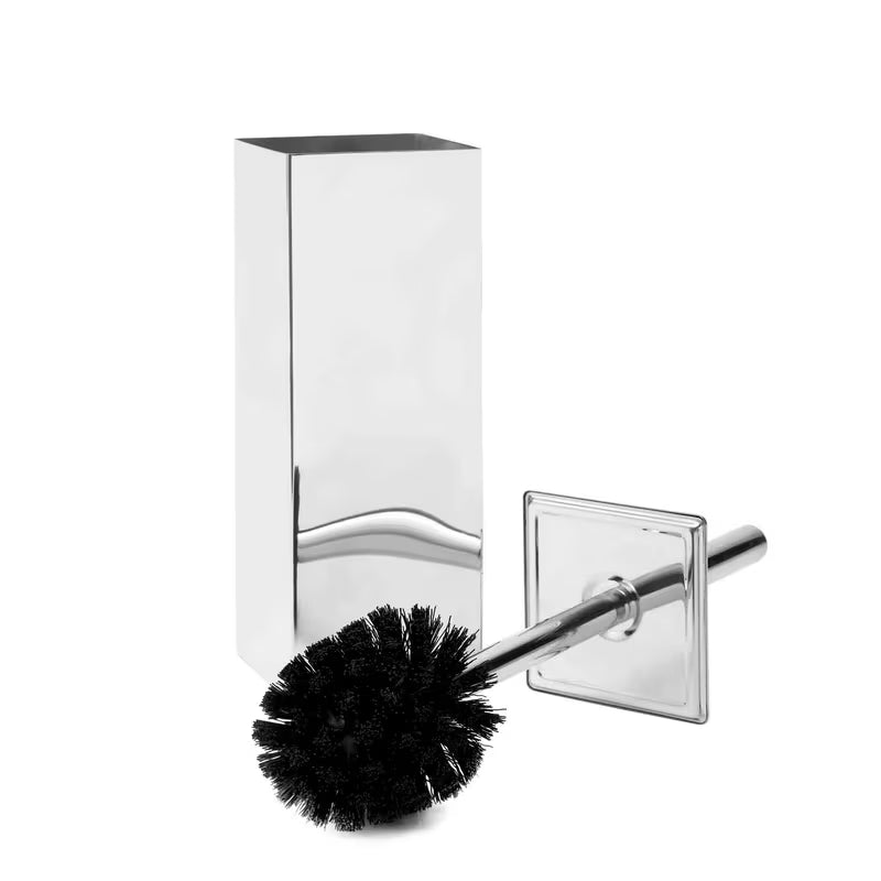 Optima Chrome volně stojící WC štětka s hranatým designem do koupelny