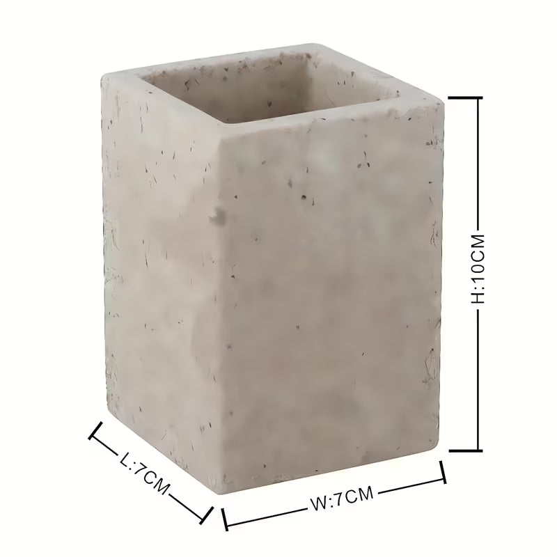 Volně stojící koupelnová dóza Optima Supera z polyresinu v barvě light-limestone