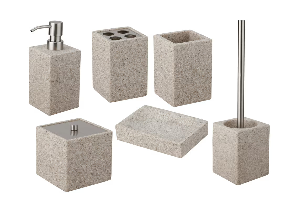 Elegantní multifunkční box s víčkem Optima Supera v provedení light-limestone do koupelny.