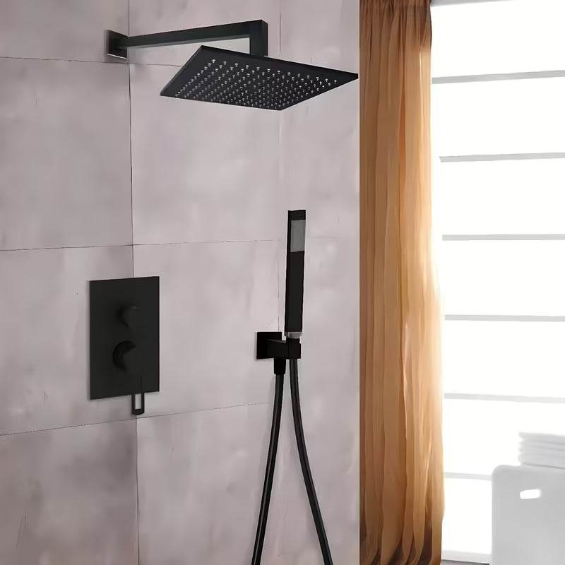 Matná černá hlavová sprcha Paffoni Syncro King 300 x 300 x 8 mm s otočným kloubem a ochranou proti vodnímu kameni.