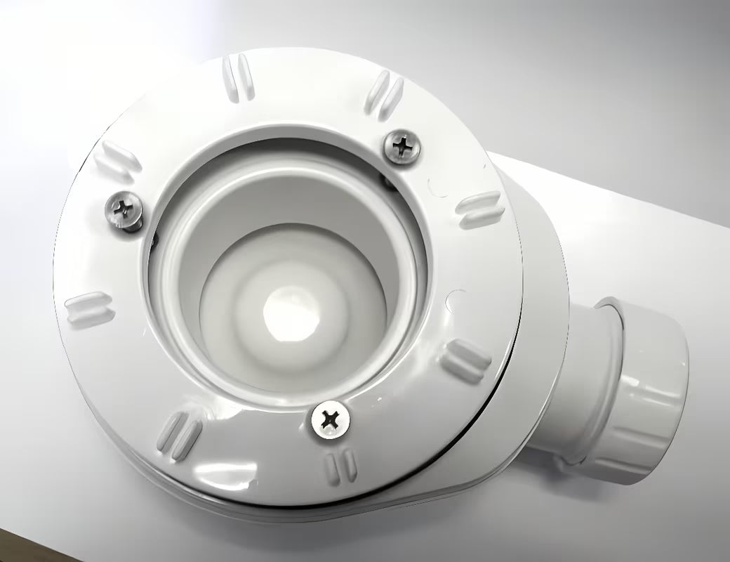 Bílý nízký sifon k vaničce Polysan s horním čištěním, pro otvor 90 mm a odpad DN40