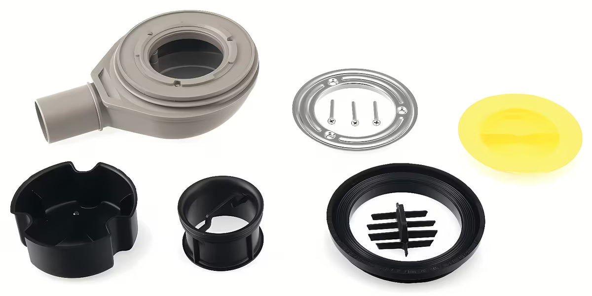 Polysan Flexia sifon k vaničce s nerezovou černou krytkou pro odtokový otvor 90 mm