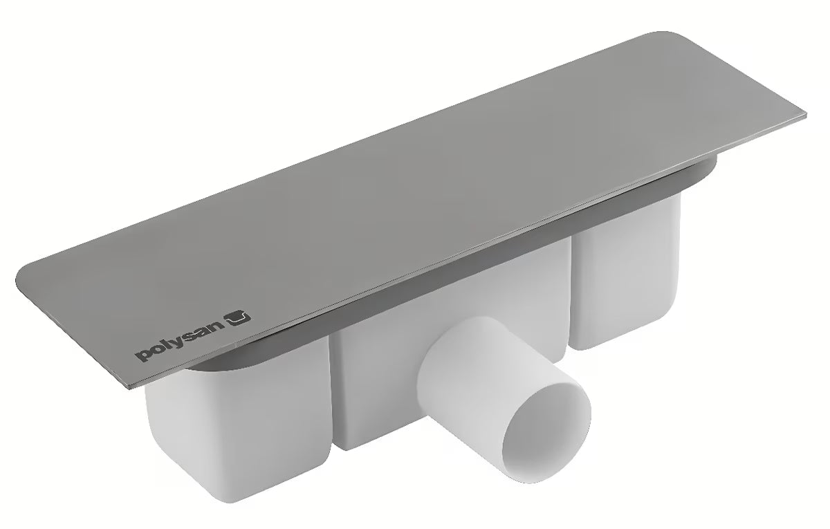 Polysan Kazuko Supersteel sifon k sprchové vaničce s matnou nerezovou krytkou a odpadem 40 mm