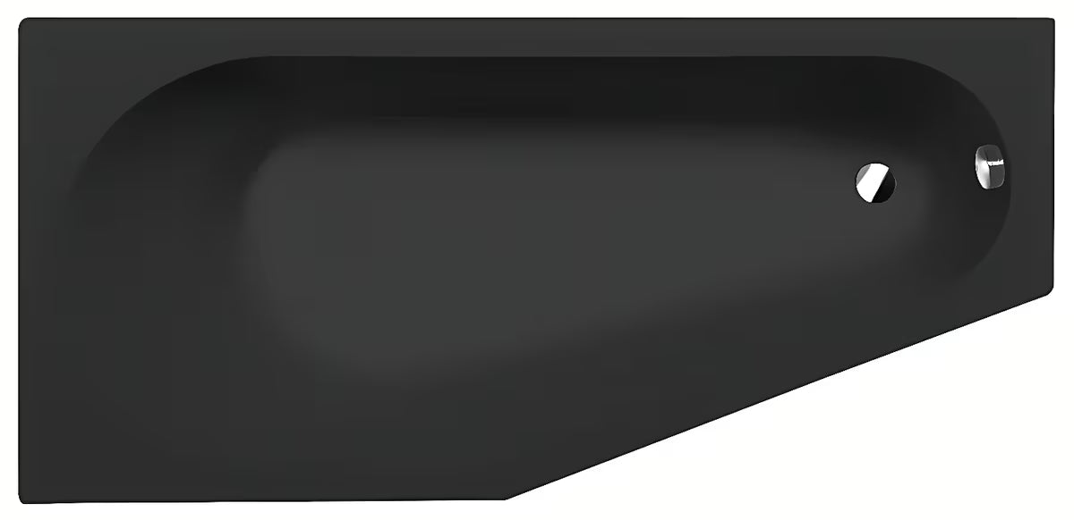 Polysan Tigra L asimetrična kad leva 170 x 80 cm v črni barvi iz akrila