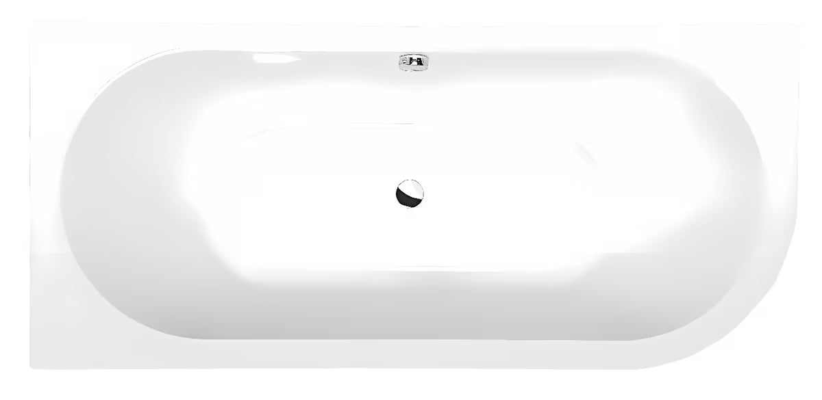 Levá asymetrická vana Polysan Viva L Monolith 170x75 cm z litého akrylátu s monolitickým panelem.