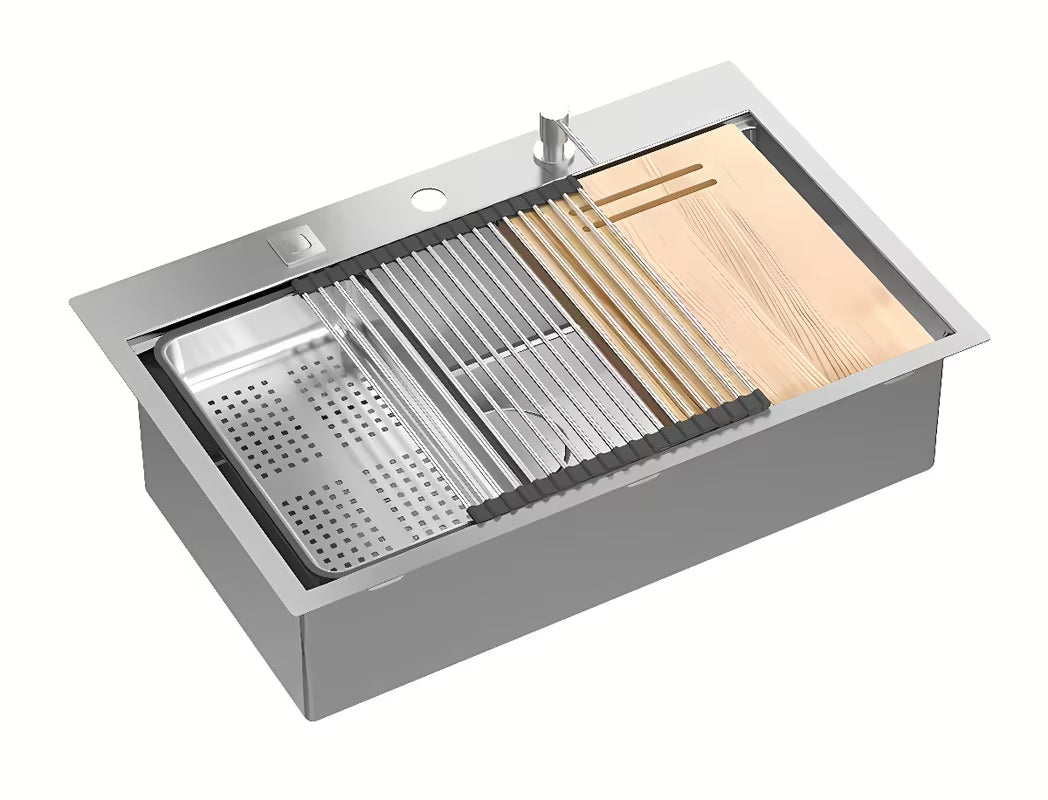Nerezový kuchyňský dřez Quadron 76 x 49 cm s hloubkou 21 cm pro montáž na pracovní desku