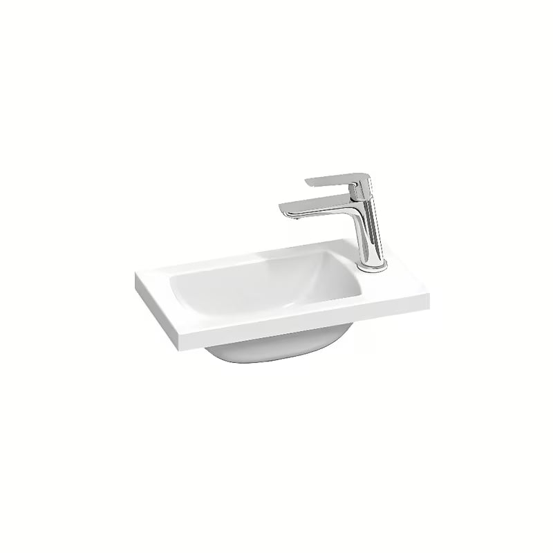 Bílé umývátko Ravak Classic II 40 x 22 cm bez přepadu, otočitelné levé nebo pravé provedení