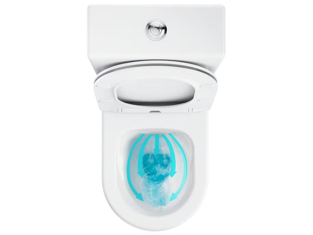 Bílé volně stojící WC kombi Ravak Elegant RimOff se sedátkem SoftClose a duálním splachováním 3/6 l.