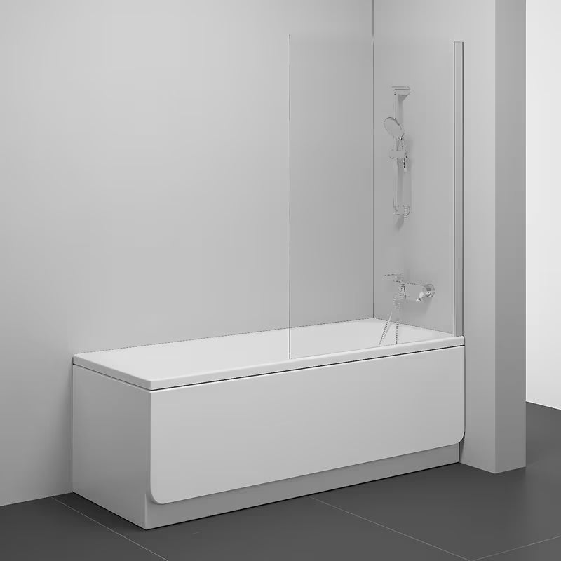 Pevná vanová zástěna Ravak Pivot 80 cm v provedení satin s transparentním bezpečnostním sklem