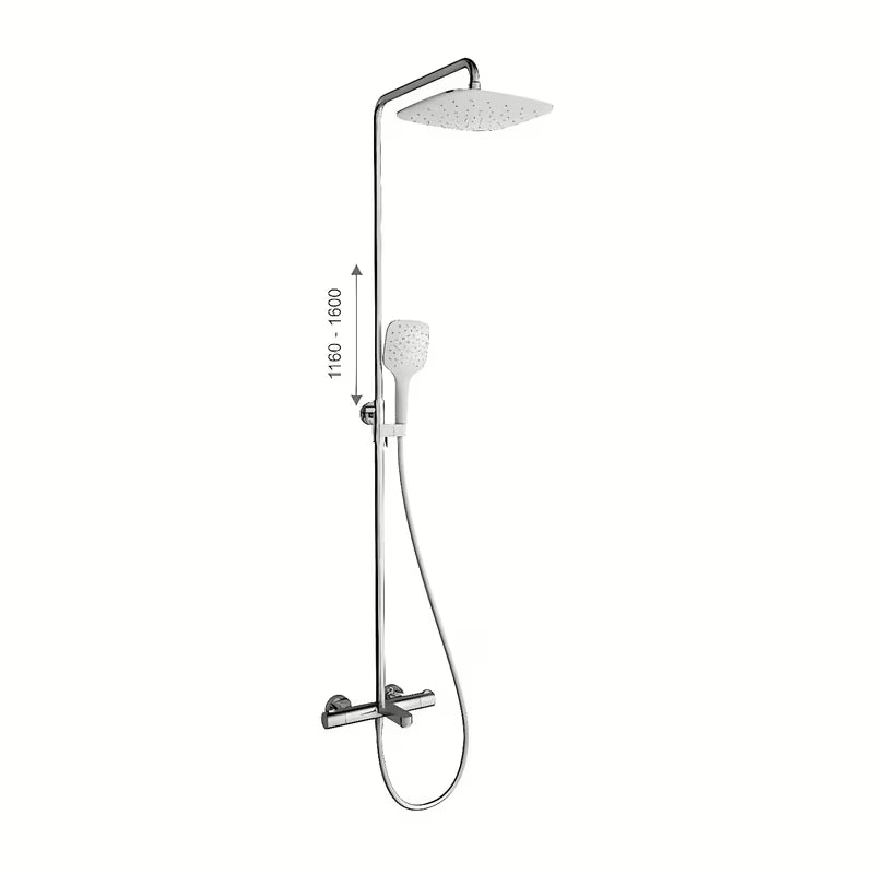 Ravak Termo 300 sprchový systém s termostatickou baterií a hlavovou sprchou 25 cm v designu Chrome