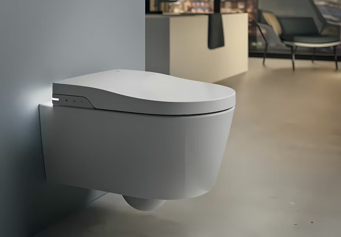 Závěsné WC Roca Inspira In-Wash s integrovaným bidetem v bílé barvě a Rimless provedením.