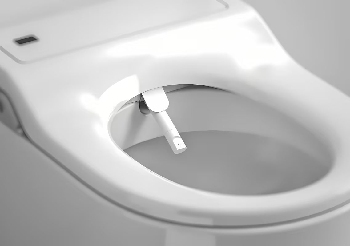 Závěsné WC Roca Inspira In-Wash s integrovaným bidetem v bílé barvě a Rimless provedením.