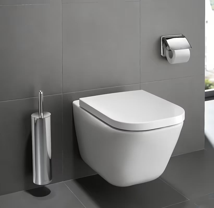 Bílé závěsné WC Roca The Gap s Rimless provedením bez splachovacího okruhu a hranatým designem