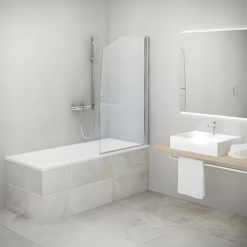 Vanová zástěna Roth DV1 140x85 cm s otočným otevíráním a profilem v matném chromu