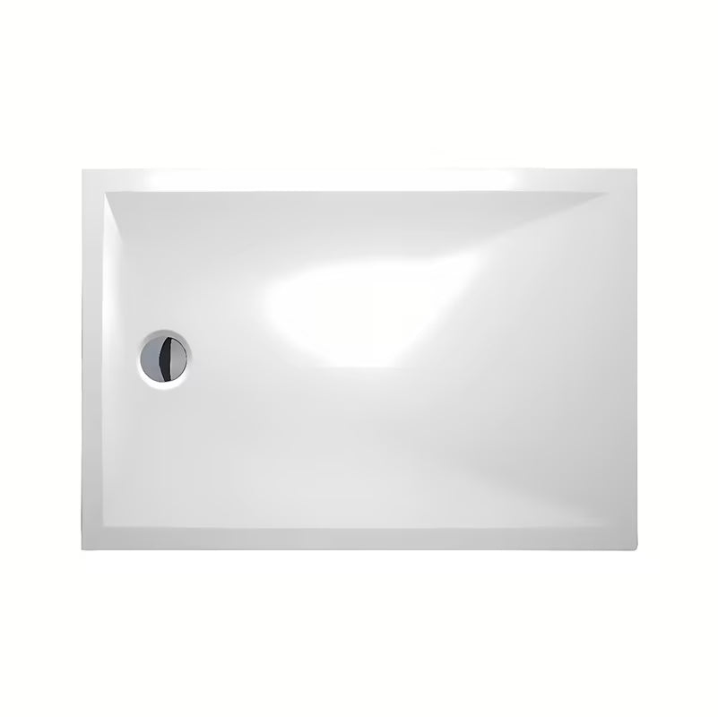 Bílá obdélníková sprchová vanička Roth Marmo Neo Square-R 100x80 cm z litého mramoru