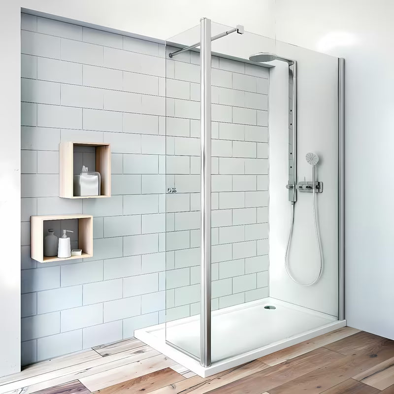 Boční zástěna ke sprchovým dveřím Roth Tower Line 120 cm v lesklém chromu s čirým bezpečnostním sklem.