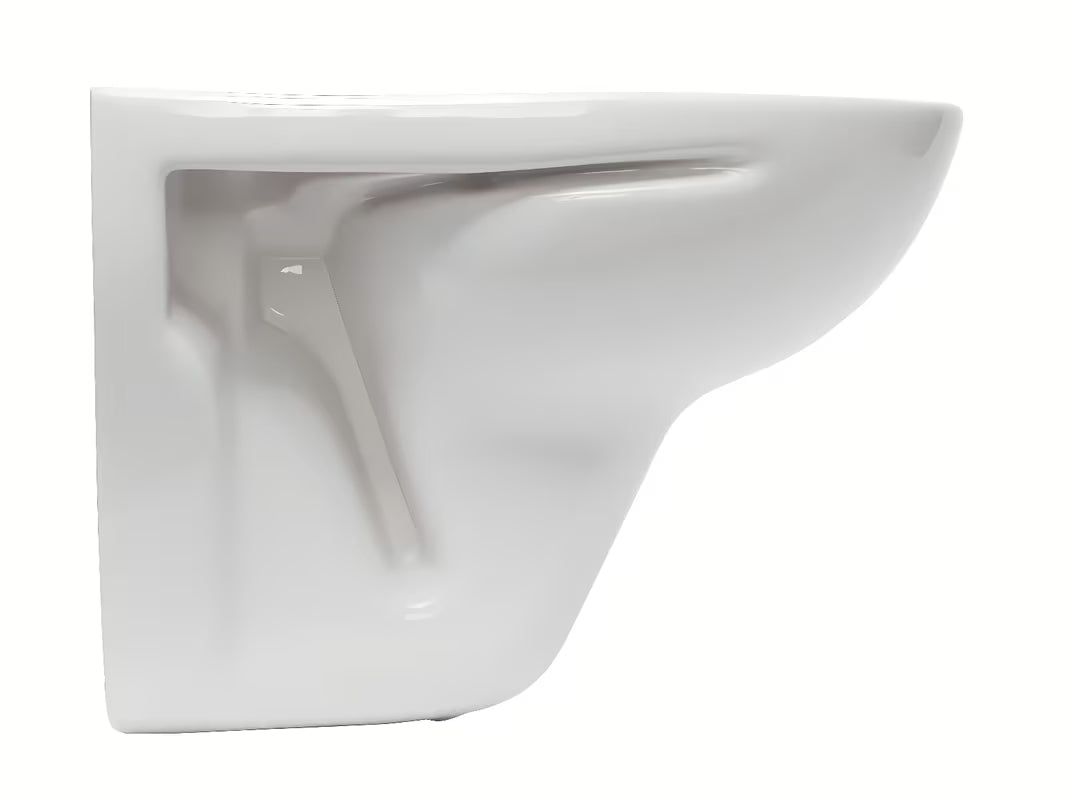 Bílé závěsné WC S-Line Pro z lesklé keramiky se zadním odpadem