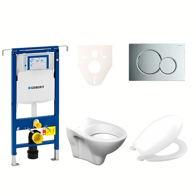 Závěsný WC set S-Line Pro s modulem Geberit Duofix, sedátkem URBAN a tlačítkem Sigma 01 chrom lesklý