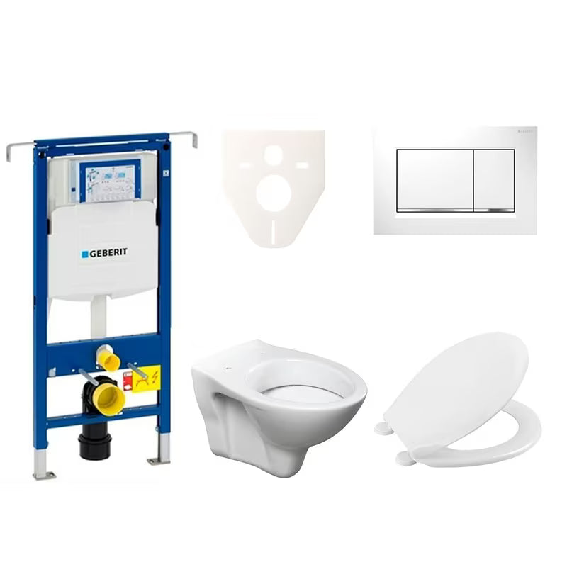 Závěsný WC set S-Line Pro s modulem Geberit Duofix, sedátkem URBAN a tlačítkem Sigma 30