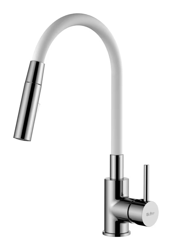S-Line S-Line Pro dřezová baterie v provedení bílá a chrom se silikonovým flexibilním ramínkem