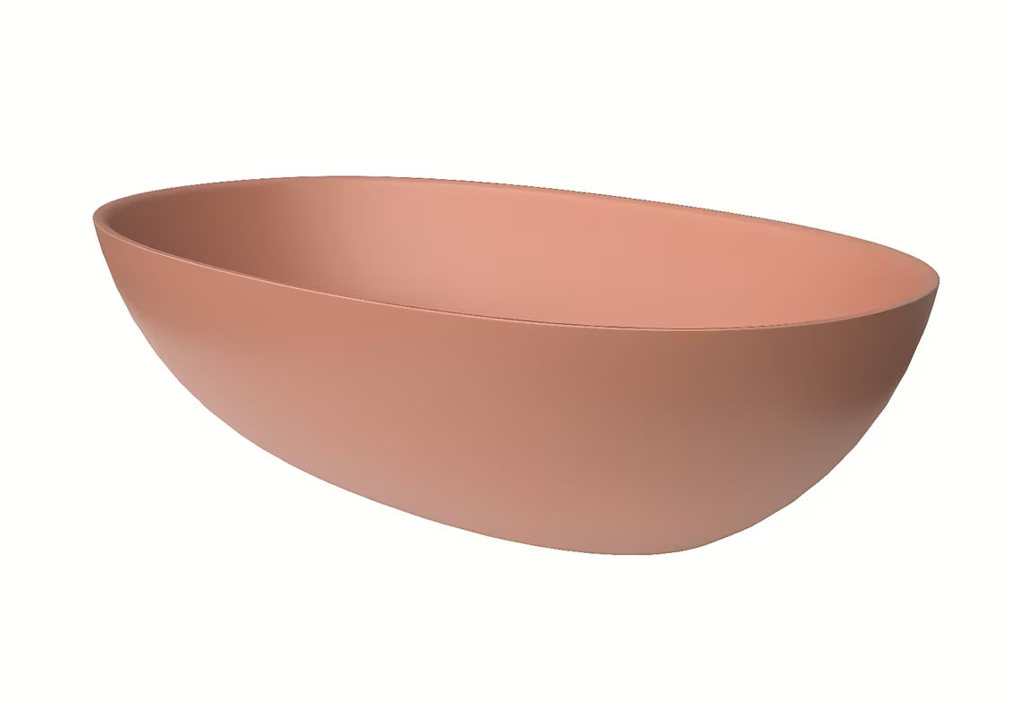 Růžové umyvadlo na desku SAT Aula 60x36 cm z litého mramoru bez přepadu