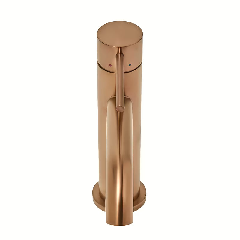 Jednouchwytowa stojąca bateria umywalkowa SAT Aurum w wykończeniu rose gold brushed bez odpływu